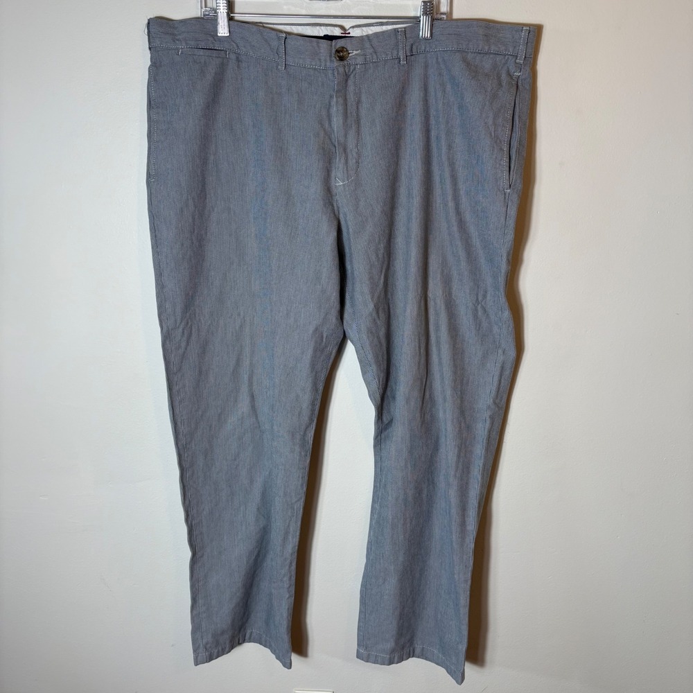 Tommy‎ Hilfiger Blue Pinstripe Flat Front Dress Pants Business Casual Size 42x30